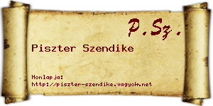 Piszter Szendike névjegykártya